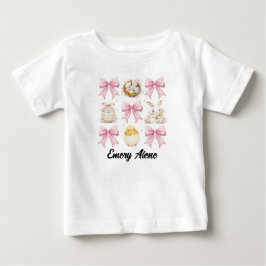 Baby Girl Pink Oster Bunny Coquette Bow T-shirt