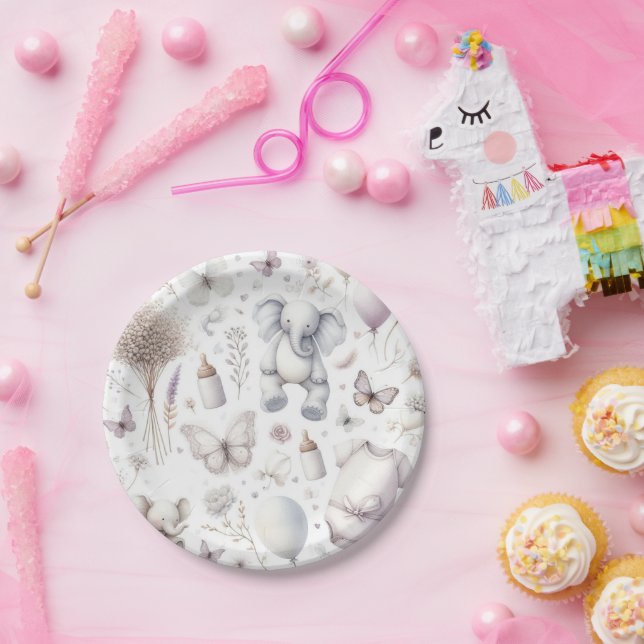Baby Girl Pink Pappteller (Party)