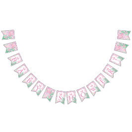 Baby Girl Pink Polka Dotted Whale Baby Dusche Wimpelkette