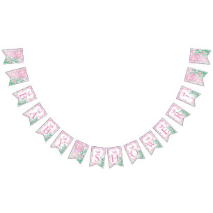 Baby Girl Pink Polka Dotted Whale Baby Dusche Wimpelkette