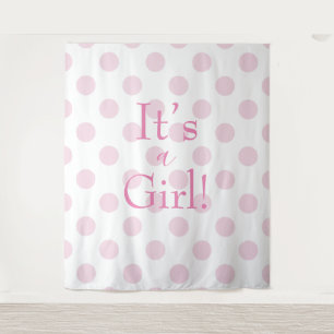 Baby Girl Pink Punkt Script Baby Dusche Wandteppich
