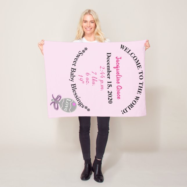 Baby Girl Pink Rattle Fleece Blanket (Beispiel)