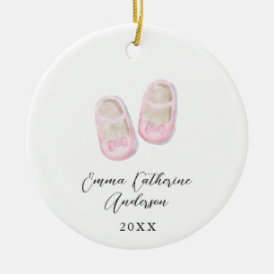 Baby Girl Pink Schuhe Weihnachtsschmuck Keramik Or