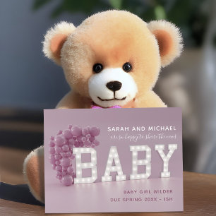 Baby Girl Pink Schwangerschaft Ankündigung Postcar