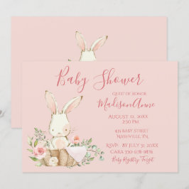 Baby Girl Pink Script Niedlich Elegant Baby Einladung