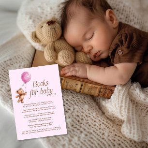 Baby Girl Pink Teddy Bear Books for Baby Begleitkarte
