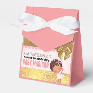 Baby Girl Pink und Gold Babydusche Einladung Geschenkschachtel