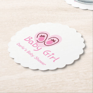 Baby Girl Pinke Schuhe Baby Shower Untersetzer