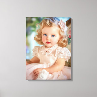 Baby Girl Portrait der 1950er Leinwanddruck