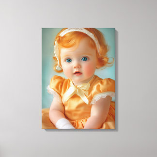 Baby Girl Portrait der 1950er Leinwanddruck