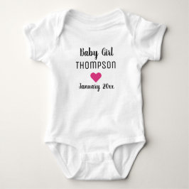 Baby Girl Pregnancy Ankündigung Pink Heart Strampler