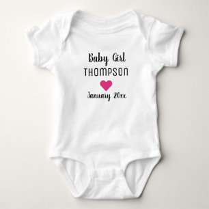 Baby Girl Pregnancy Ankündigung Pink Heart Strampler
