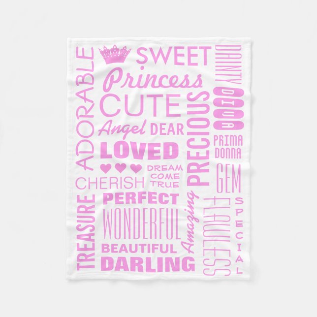 Baby Girl Princess Fleece Blanket (Vorderseite)