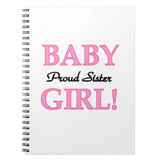 Baby Girl Proud Sister Geschenke Notizblock (Vorderseite)