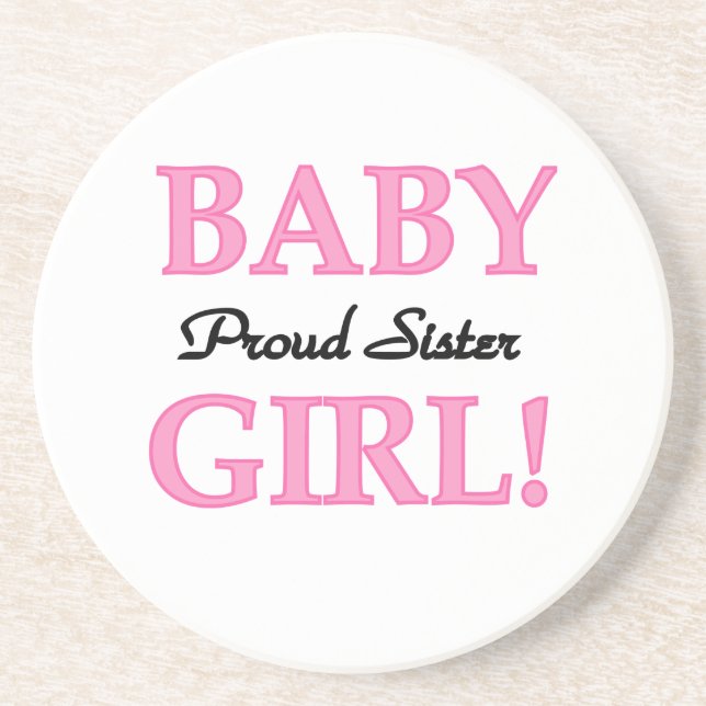 Baby Girl Proud Sister Geschenke Untersetzer (Vorne)