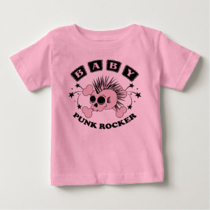 Baby Girl Punk Skull Baby T-shirt
