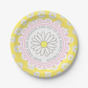 Baby Girl Quote Daisy Themed Baby Dusche Teller