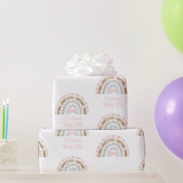 Baby Girl Rainbow Baby Geschenkpackung Geschenkpapier (Partygeschenke)