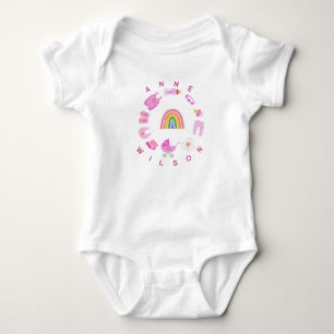 Baby Girl Rainbow Pink Color Strampler