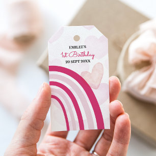 Baby Girl Rainbows and Hearts (Hot Pink) Geschenkanhänger