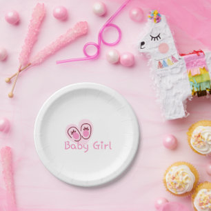 Baby Girl rosa Schuhe Baby Shower Pappteller