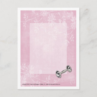 Baby Girl rose Fleurs Carte postale