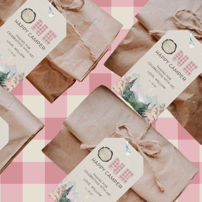 Baby Girl Rustic One Happy Camper Gefallen Geschenkanhänger (Von Creator hochgeladen)