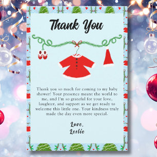 Baby Girl Santa Outfit Babydusche Dankeskarte