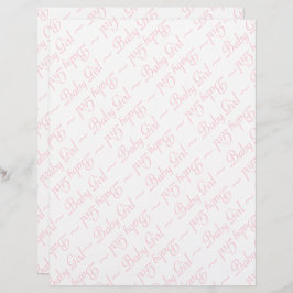 Baby Girl Script in Light Pink Scrapbooking Paper