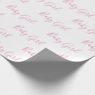 Baby Girl Script Pink Duschwrapping Paper Geschenkpapier