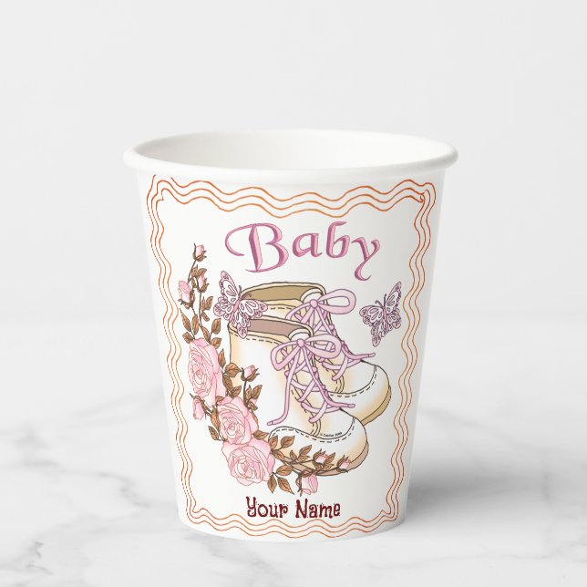 Baby Girl Shoes Pappbecher (Vorderseite)