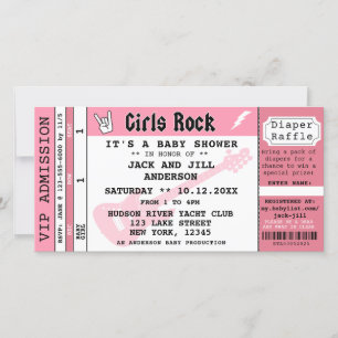 BABY GIRL SHOWER CONCERT TICKET EINLADUNG