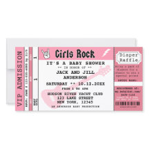 BABY GIRL SHOWER CONCERT TICKET EINLADUNG