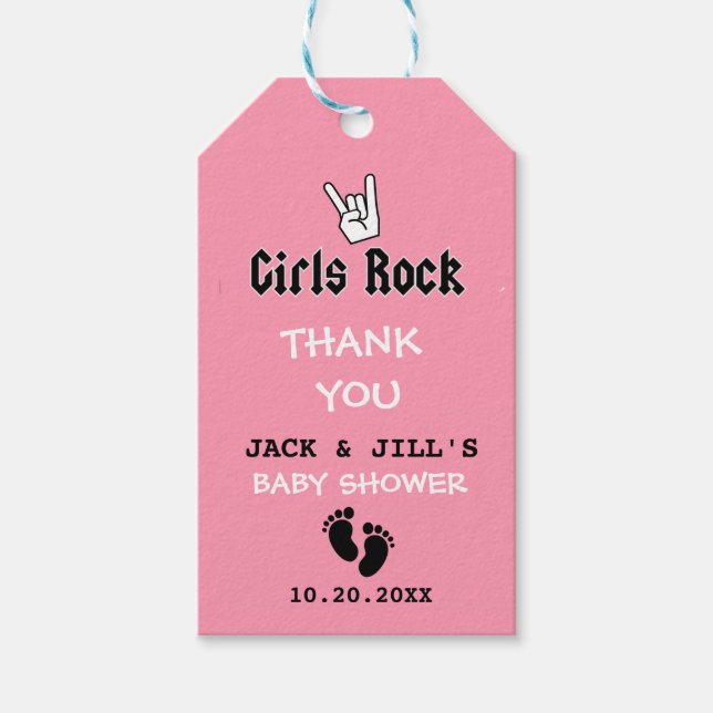 BABY GIRL SHOWER CONCERT TICKET EINLADUNG GESCHENKANHÄNGER (Vorderseite)