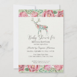 Baby Girl Shower Elegante Rose Blumenstrauß Einladung