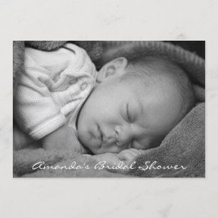 Baby Girl Shower Feet Glitzer White Gray Foto Einladung