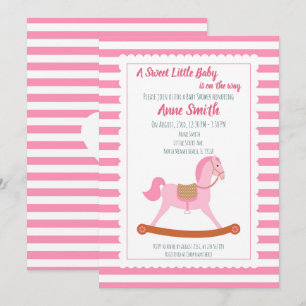 Baby Girl Shower Rocking Pferd Einladung