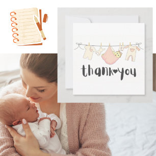 Baby Girl Shower Vielen Dank Dankeskarte