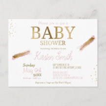Baby Girl Simple Baby Shower Einladung Postkarten