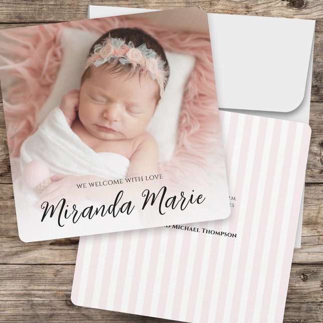 Baby Girl Simple Newborn Foto Overlay Text Pink (Von Creator hochgeladen)