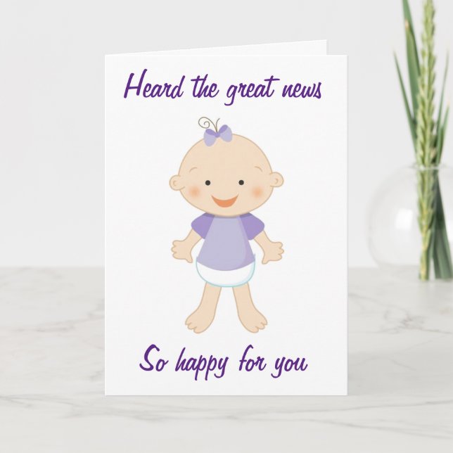 ***BABY GIRL*** SO GLÜCKLICH FÜR SIE KARTE (Vorderseite)