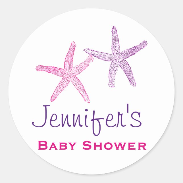 Baby Girl Starfish Stickers Douche simple (Devant)