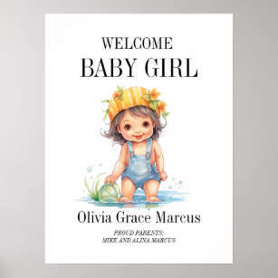 Baby Girl Summer Welcome Hospital Doster Poster