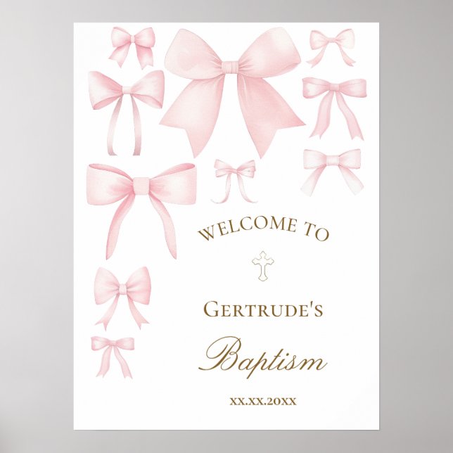 Baby Girl Taufe Begrüßung Poster (Vorne)