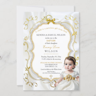 Baby Girl Taufe Kommune Christening Bibel Einladung