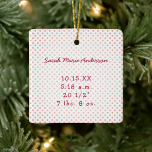 Baby Girl Tiny T-Shirt Foto Ornament mit Geburtsst