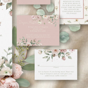 Baby Girl to Bee Rosa Florale Ragazzo Diaper Raffl Begleitkarte