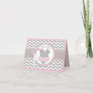 Baby Girl Tutu Chevron Imprimer Carte de remerciem