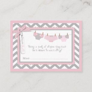 Baby Girl Tutu Diaper Raffle Ticket Begleitkarte
