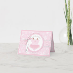 Baby Girl Tutu Snowflak Imprimer Carte de remercie